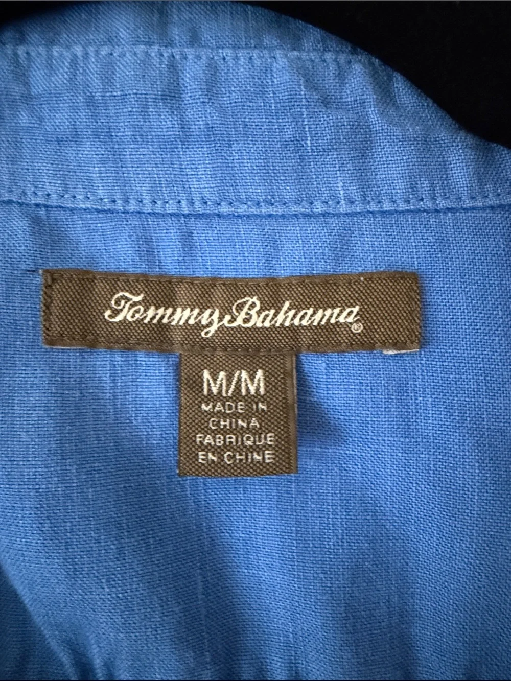 Tommy Bahama Royal Blue Short-Sleeve Button-Front 100% Linen button down Shirt - Picture 2 of 6